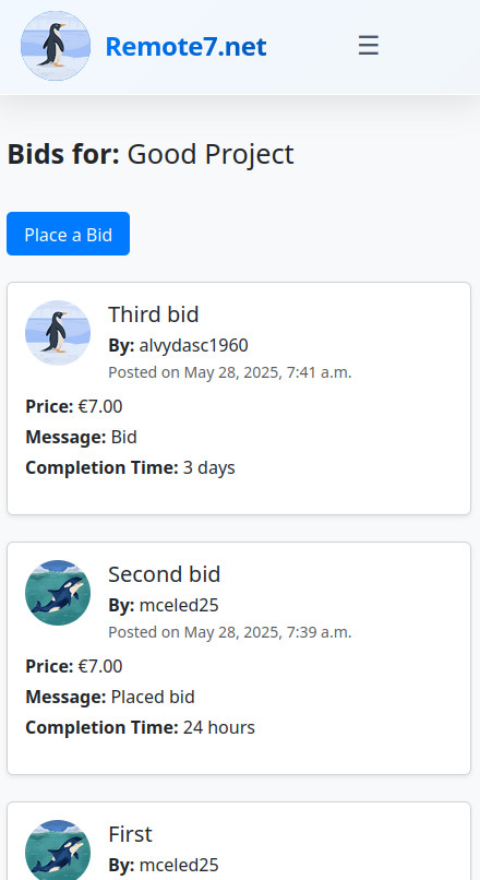 Placing bid
