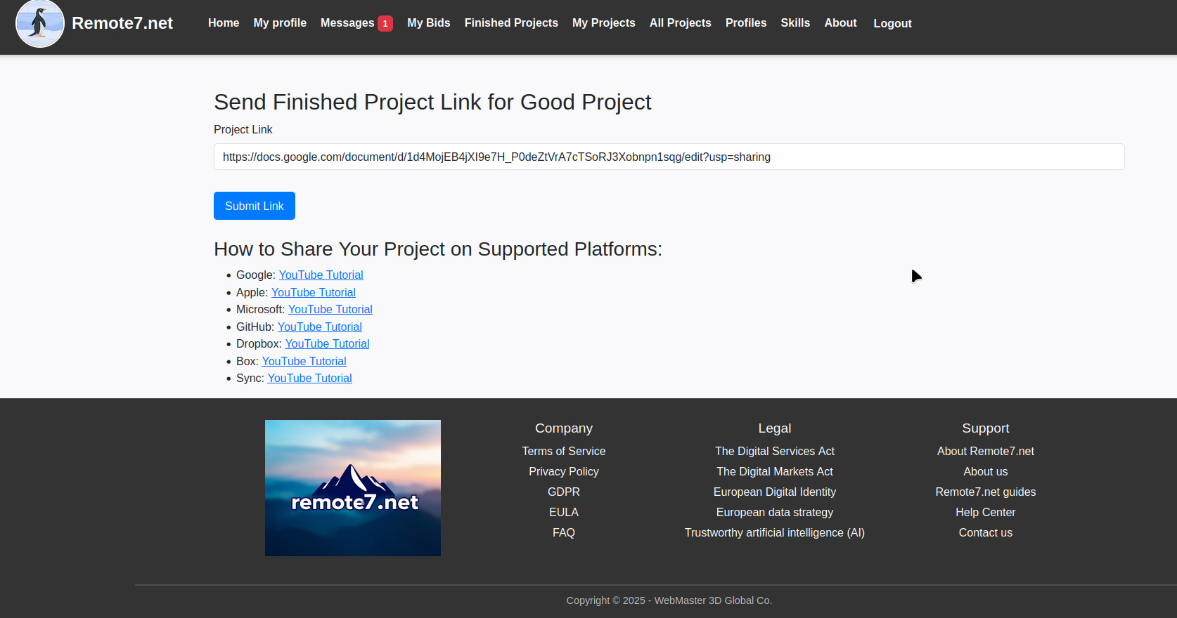 Sent Project link