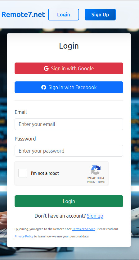 Sign up (Mobile)